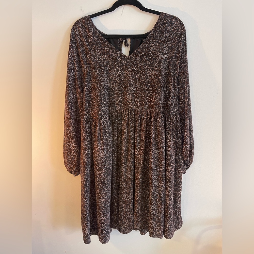 Madewell Black and Brown Patterned Dress